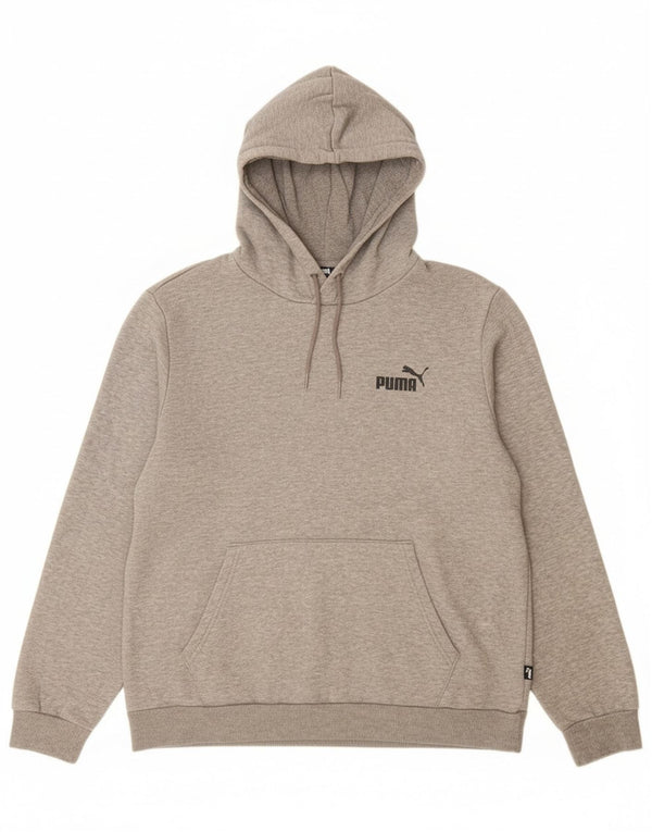Puma Mens Hoodie Jumper Médio Cinza Algodão Flecked