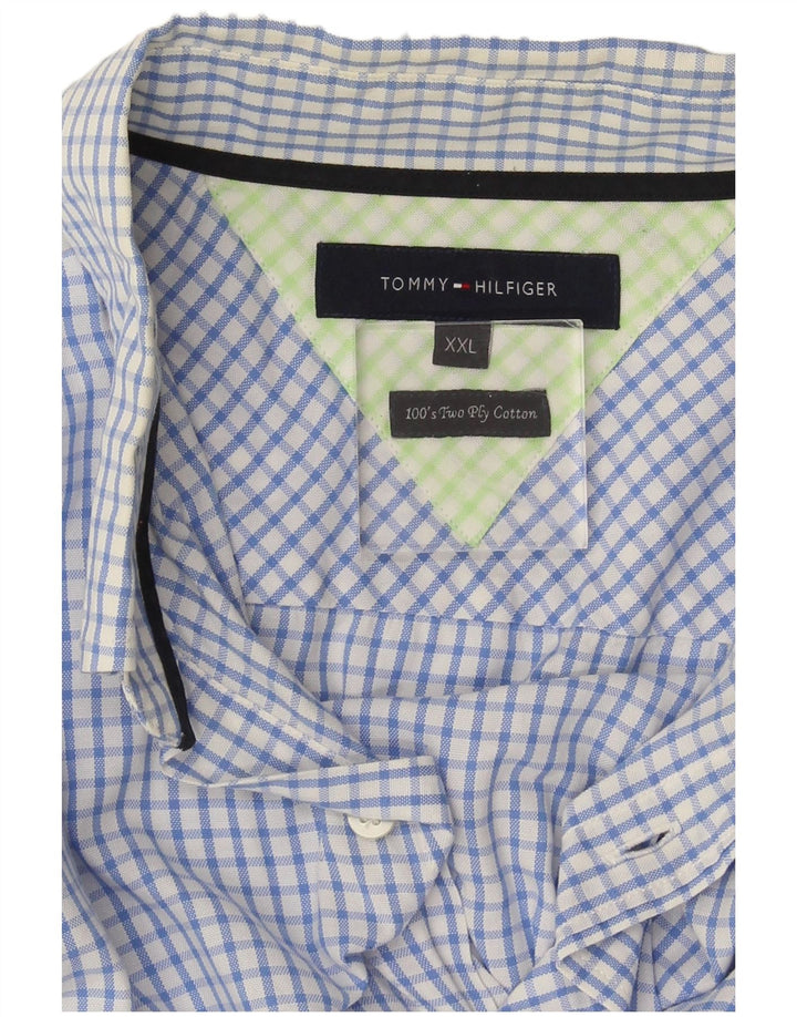 Camisa masculina Tommy Hilfiger 2XL algodão xadrez azul