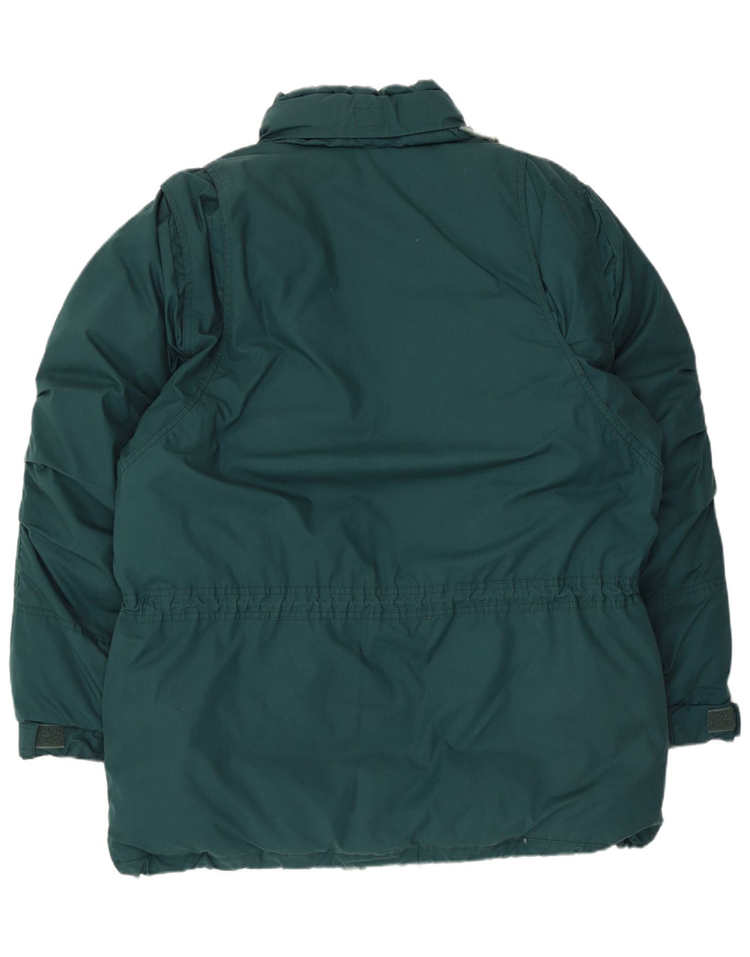 Revestimento de esqui acolchoado encapuçado dos homens do vintage 54 2XL poliéster verde