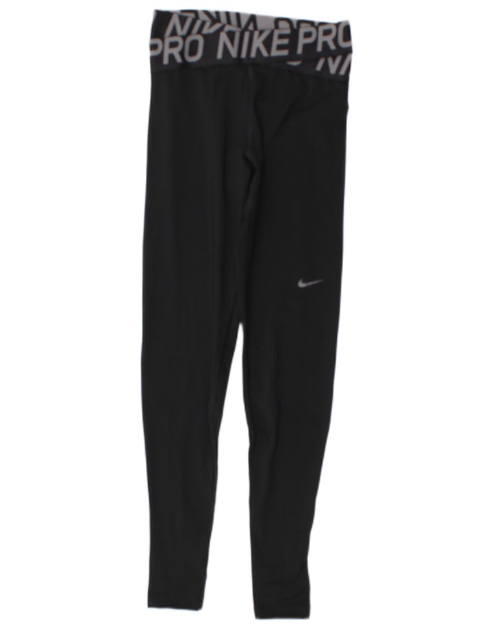 Leggings Nike Womens Dri Fit Graphic UK 8 Pequeno Poliéster Preto