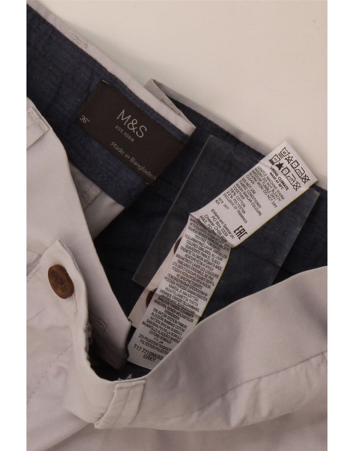 Shorts chino masculino MARKS & SPENCER W36 grande algodão cinza