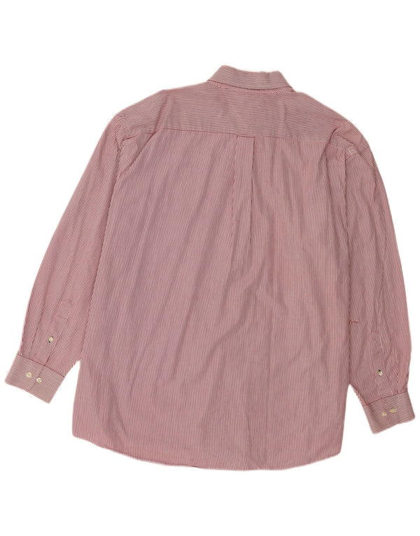Camisa masculina Tommy Hilfiger tamanho 17 XL algodão listrado rosa