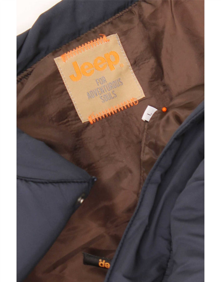Jeep Mens Colete Acolchoado UK 40 Grande Azul Marinho