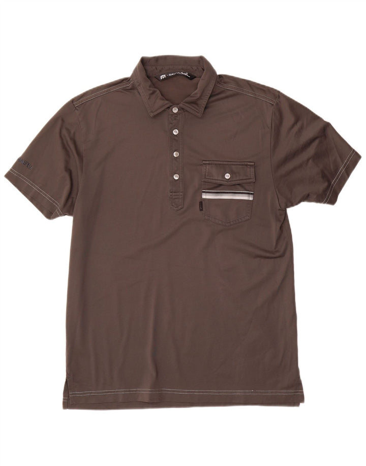 Camisa polo masculina TRAVIS MATHEW algodão cinza médio