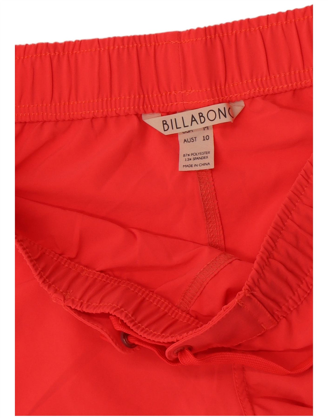 Shorts de natação feminino Billabong gráfico UK 14 poliéster vermelho médio