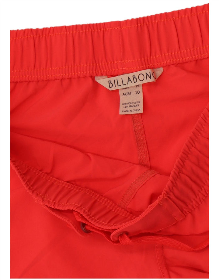Shorts de natação feminino Billabong gráfico UK 14 poliéster vermelho médio