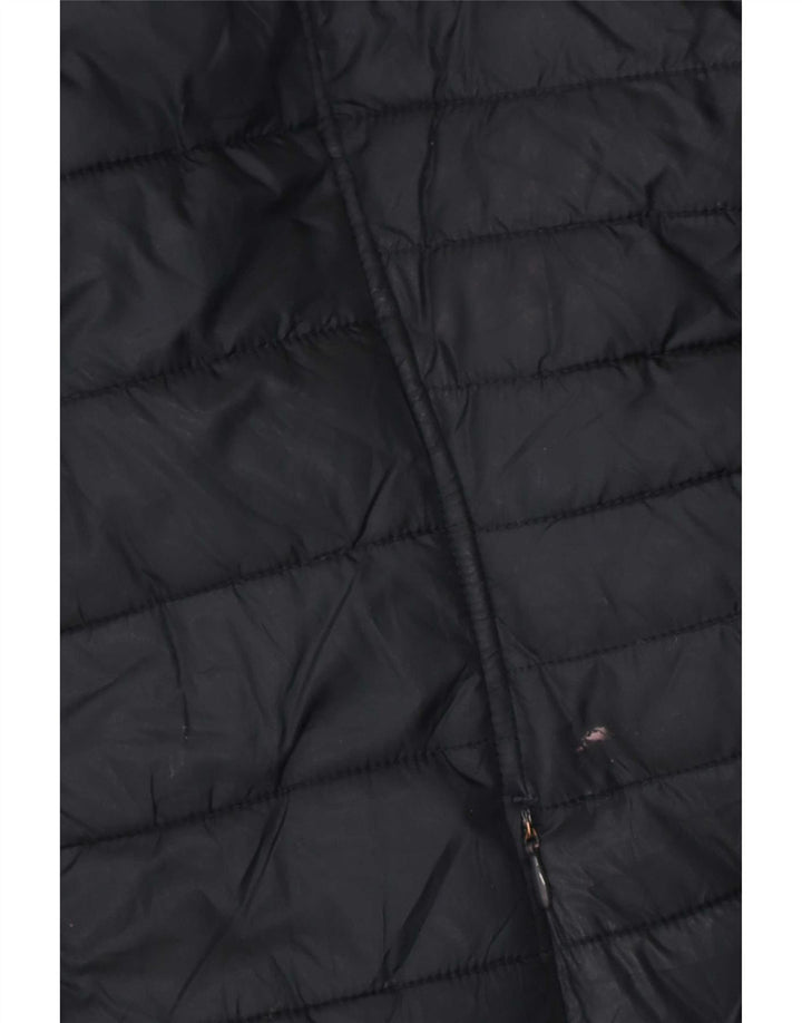 Casaco acolchoado com capuz feminino Joules UK 16 grande poliéster azul marinho