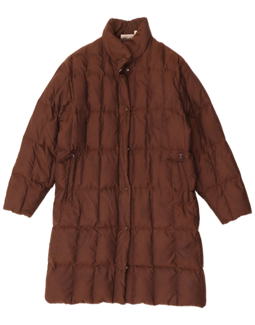Casaco acolchoado oversized feminino Sergio Tacchini Reino Unido 10 pequeno marrom poliamida