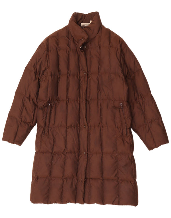 Casaco acolchoado oversized feminino Sergio Tacchini Reino Unido 10 pequeno marrom poliamida