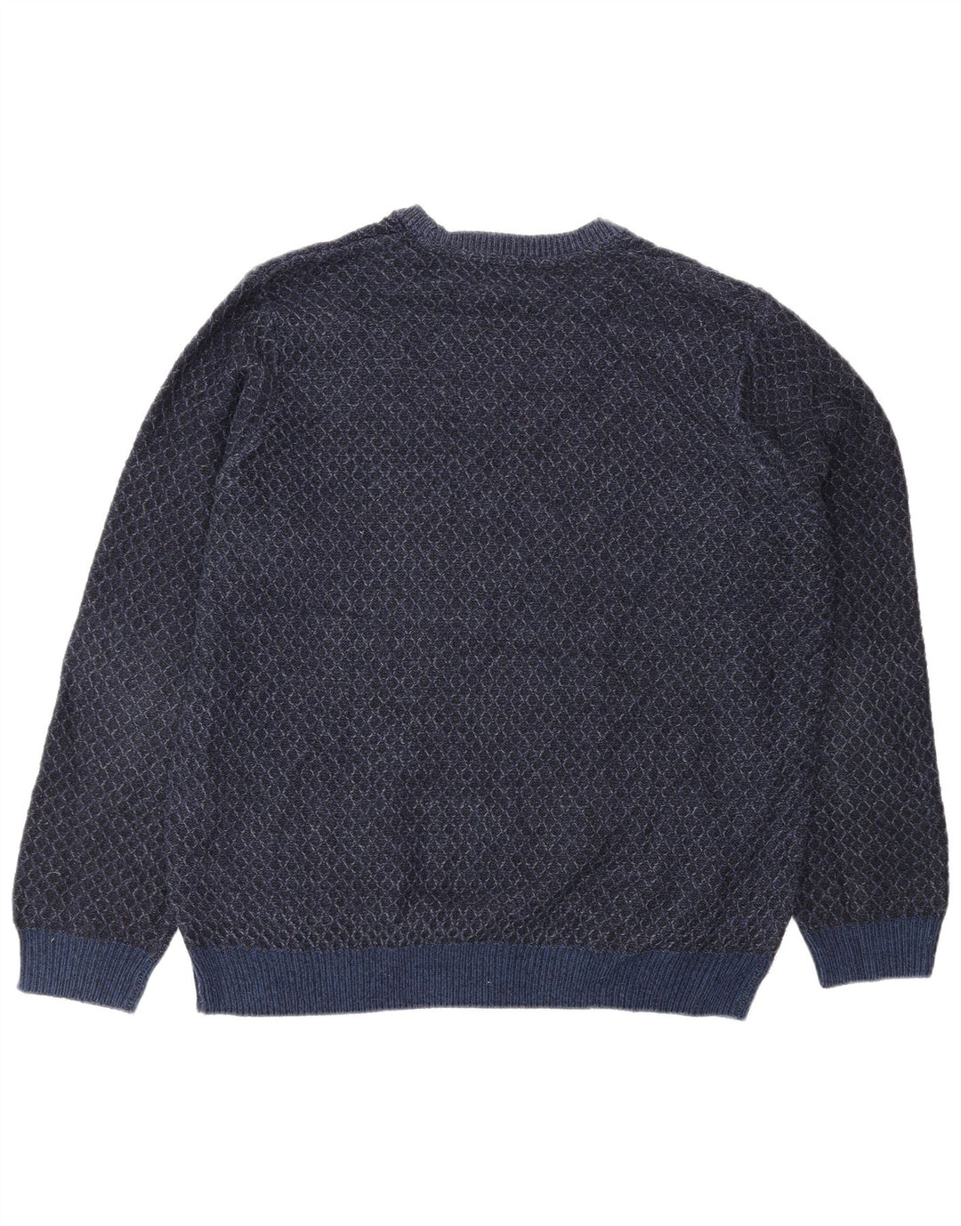 Suéter masculino Marks & Spencer com gola redonda XL azul marinho geométrico