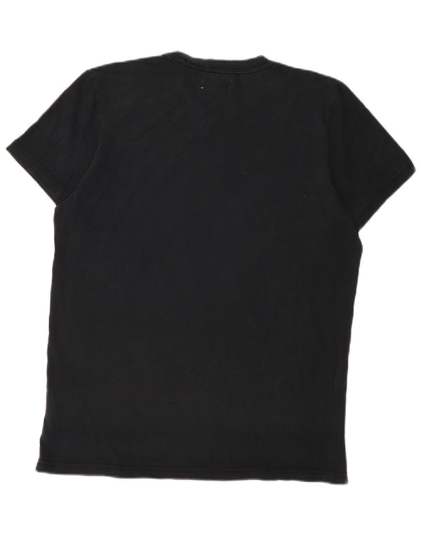 Adidas Mens Graphic T-Shirt Top Médio Algodão Preto