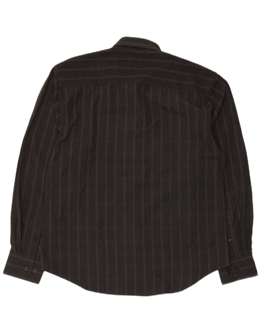 Camisa masculina Pierre Cardin poliéster xadrez preto médio
