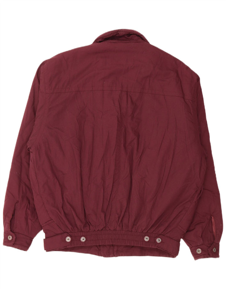 Jaqueta acolchoada masculina VINTAGE IT 50 grande poliéster cor de vinho