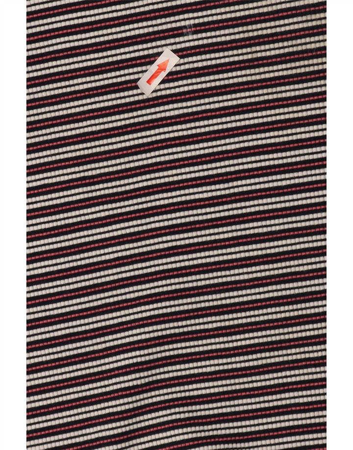 Vestido maxi bodycon feminino Oasis UK 12 algodão listrado multicolorido médio