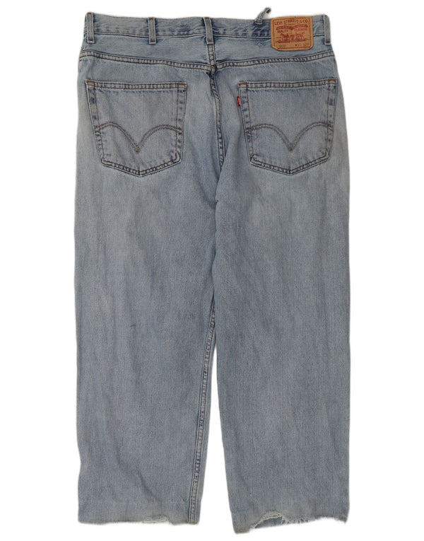 Calça jeans masculina Levi's 550 Distressed Relaxed Fit W38 L26 Azul Algodão