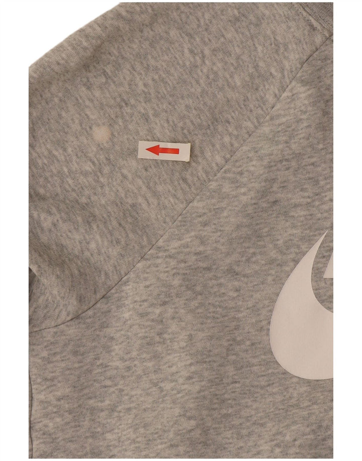 Nike feminino gráfico oversized moletom jumper reino unido 10 pequeno cinza algodão