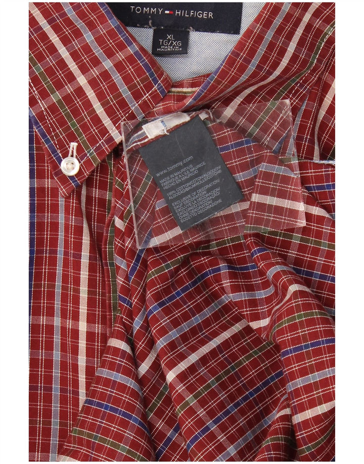 Camisa masculina TOMMY HILFIGER XL algodão xadrez Borgonha