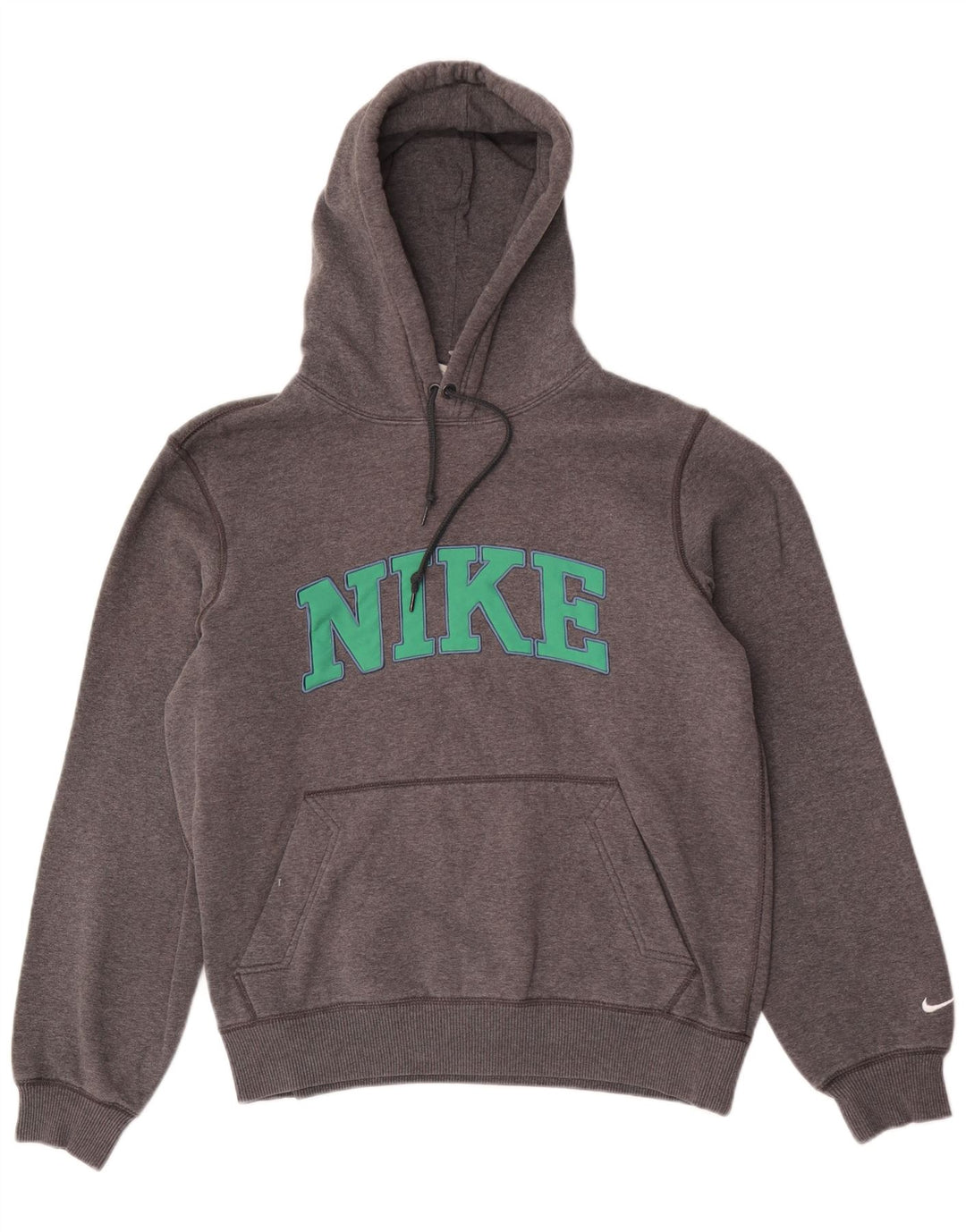 NIKE Mens Graphic Hoodie Jumper Pequeno Algodão Cinza