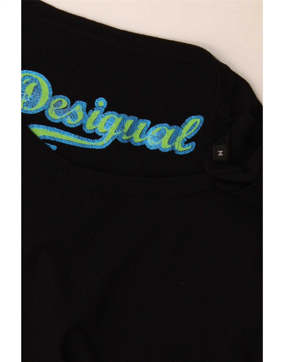 Vestido feminino Desigual com bainha gráfica UK 12 médio preto geométrico