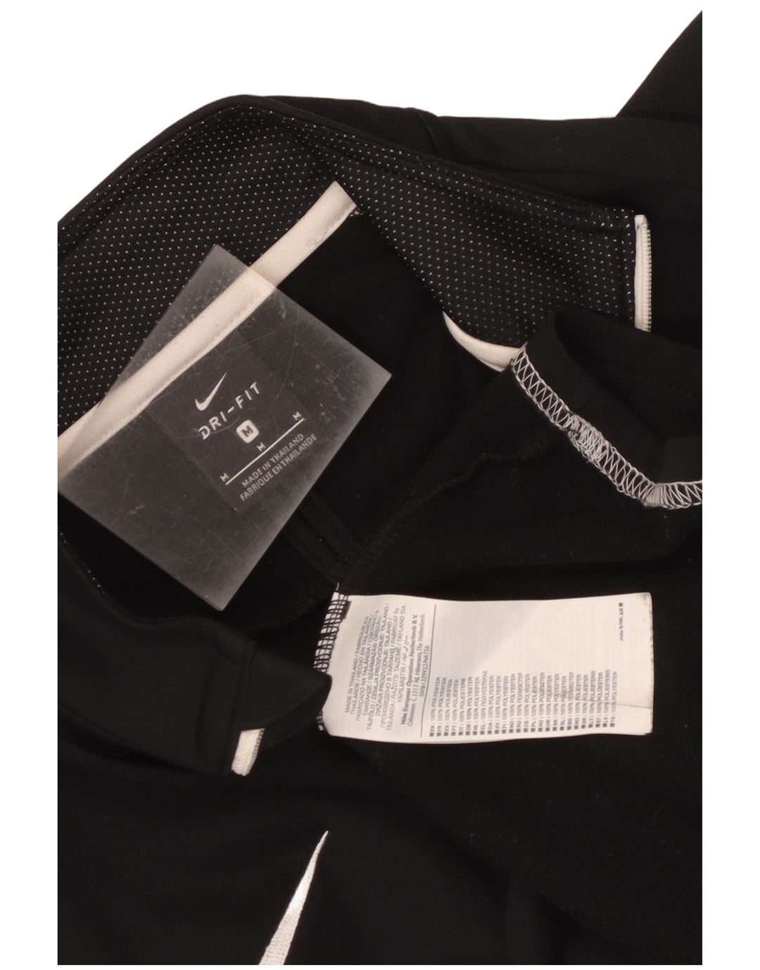 Nike Mens Dri Fit Zip Neck Pullover Treino Top Médio Preto Colourblock
