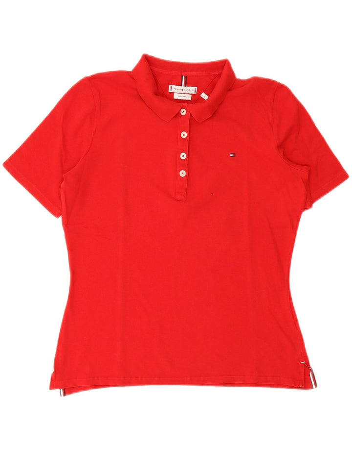 Camisa polo feminina Tommy Hilfiger Regular Fit Reino Unido 12 Médio Vermelho