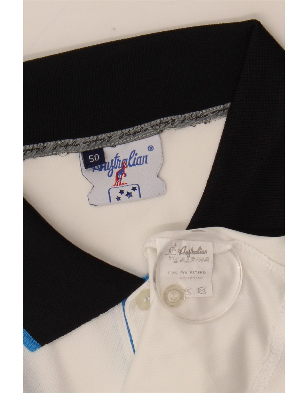 Camisa polo masculina AUSTRALIAN L'ALPINA IT 50 Medium White Colourblock