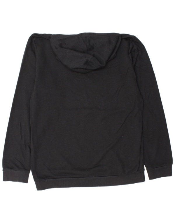 ADIDAS Mens Graphic Hoodie Jumper Grande Algodão Preto