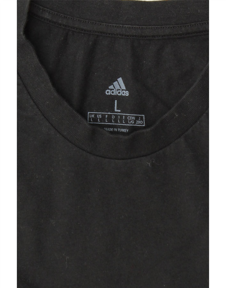 Camiseta masculina Adidas grande algodão preto