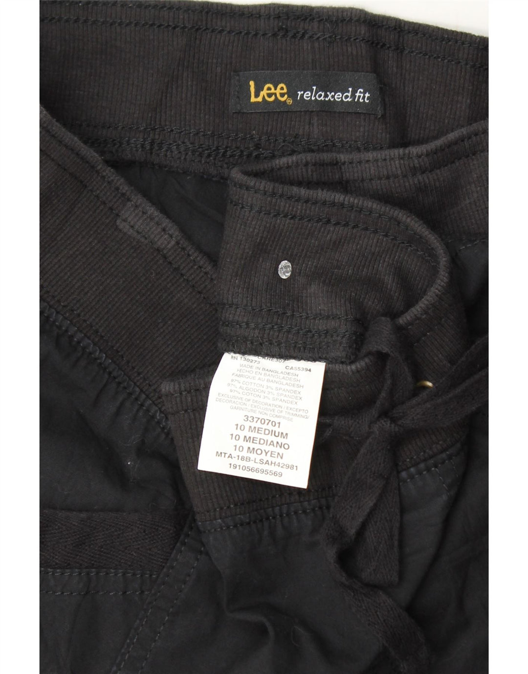 LEE Womens Relaxed Fit Capri Cargo Trousers US 10 Large W30 L21 Black Vintage Lee and Second-Hand Lee from Messina Hembry 