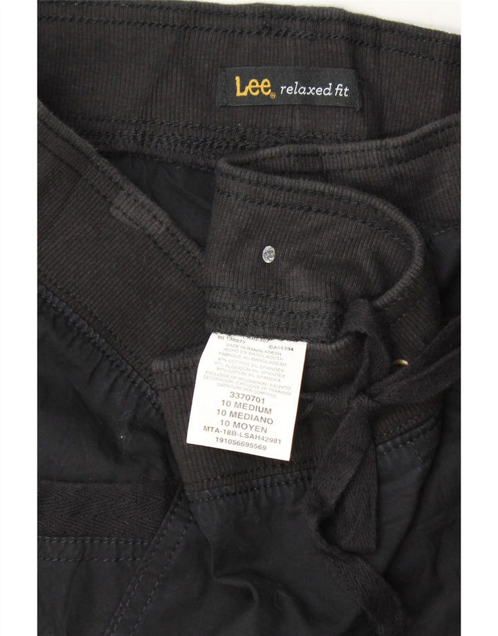 LEE Womens Relaxed Fit Capri Cargo Trousers US 10 Large W30 L21 Black Vintage Lee and Second-Hand Lee from Messina Hembry 