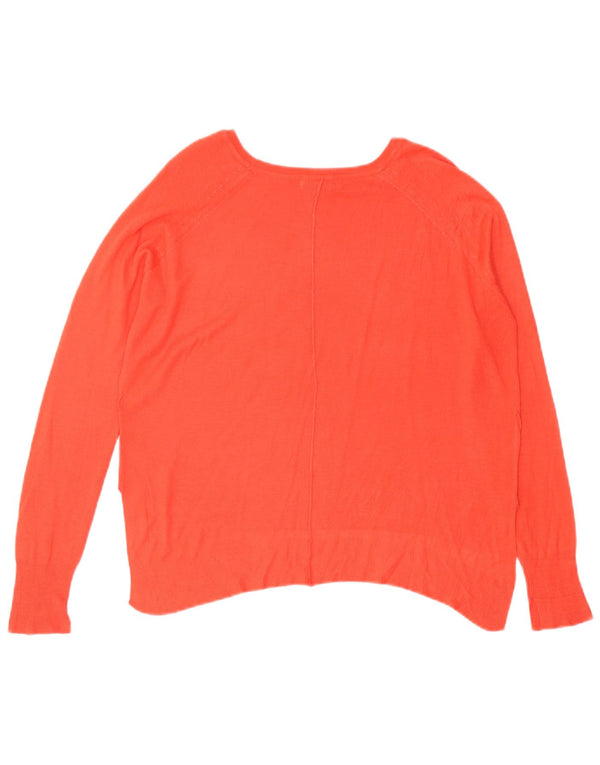 Zara Suéter feminino oversized com gola canoa Reino Unido 10 pequeno laranja
