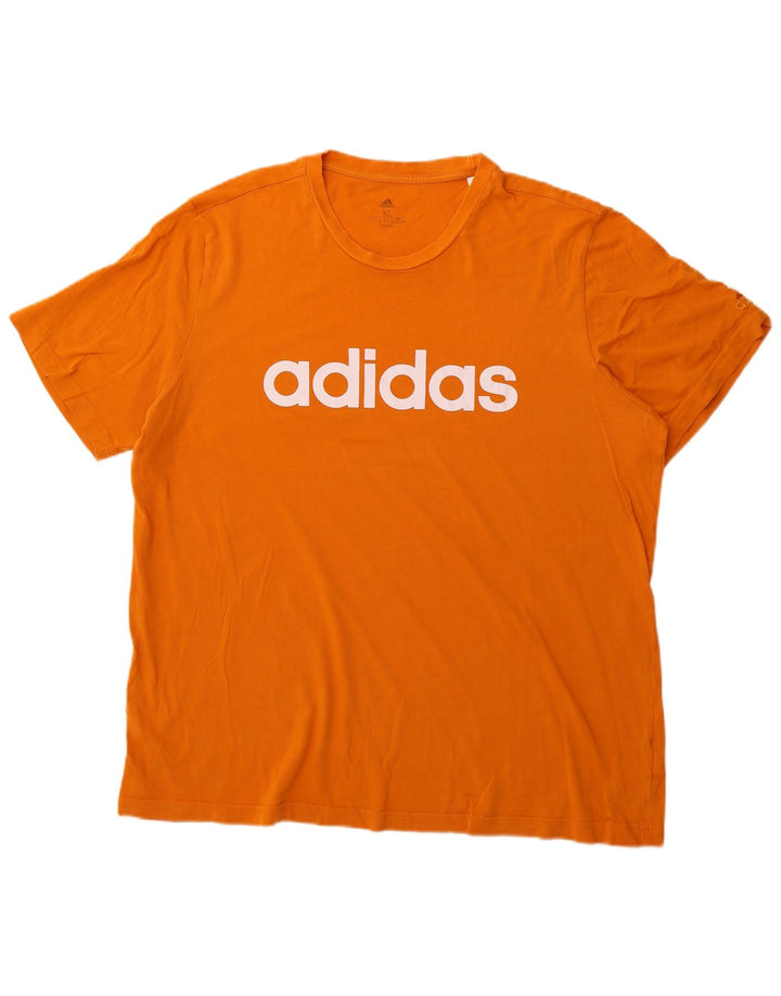 ADIDAS Mens Graphic T-Shirt Top XL Laranja Algodão