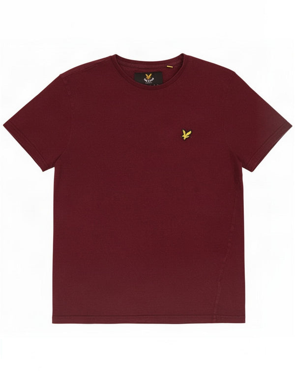 Camiseta masculina Lyle & Scott Top pequeno algodão Borgonha