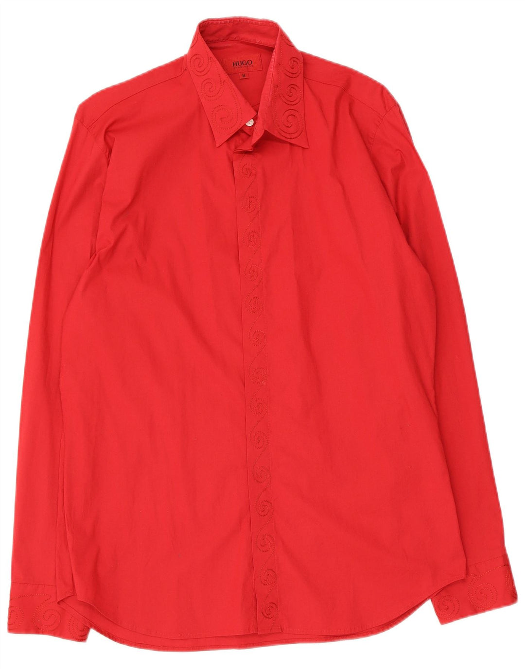 Camisa masculina Hugo Boss médio vermelho paisley algodão