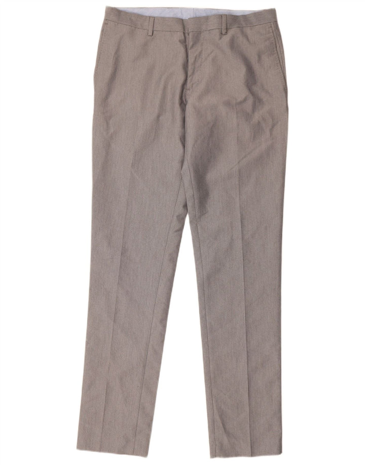 Calça masculina Zara Slim Suit EU 40 Médio W31 L33 Cinza Poliéster