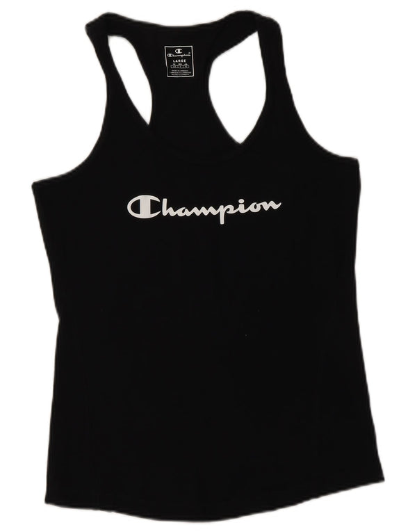 CHAMPION Top feminino com colete gráfico UK 14 grande preto