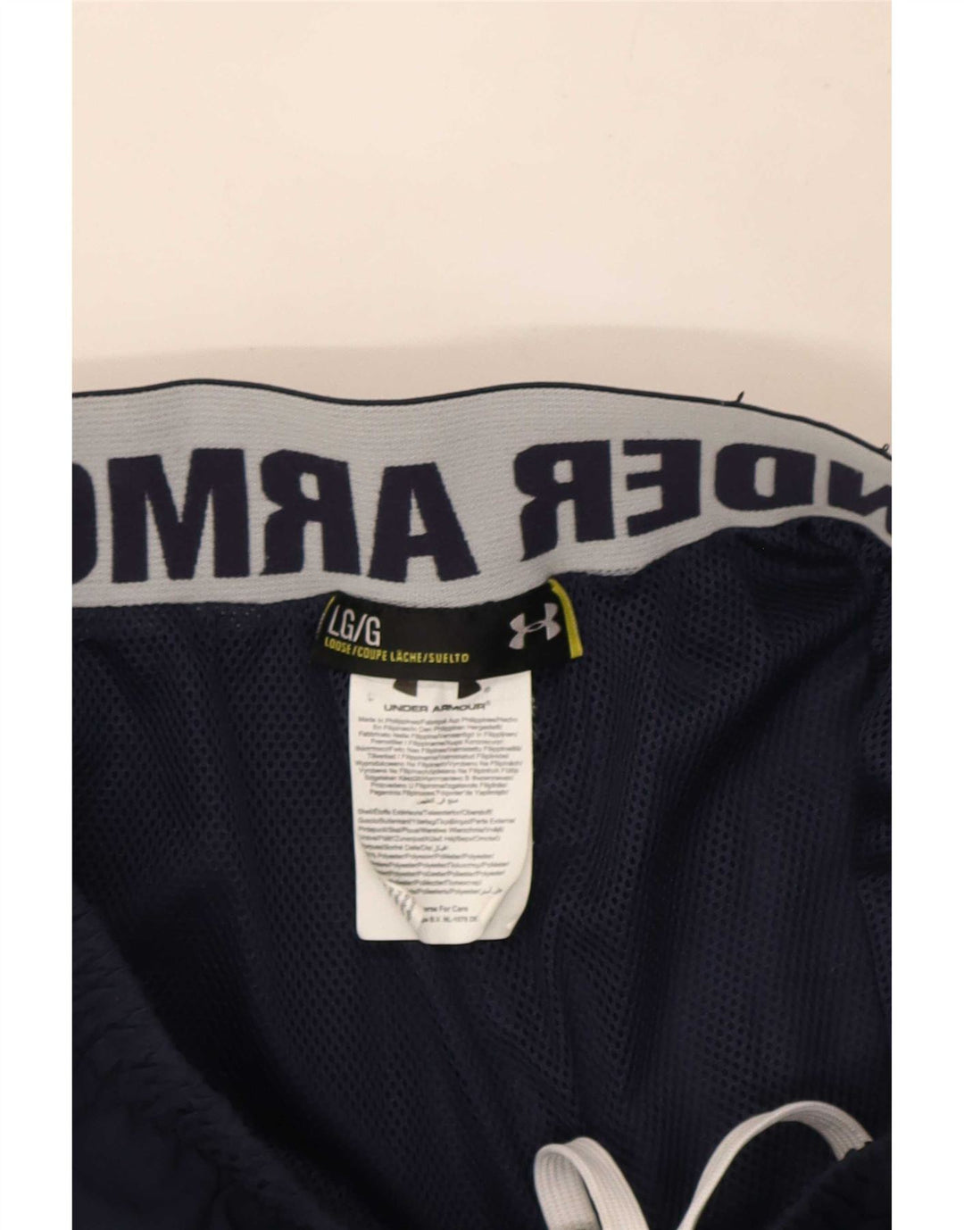 Calça de treino masculina Under Armour Graphic grande poliéster azul marinho
