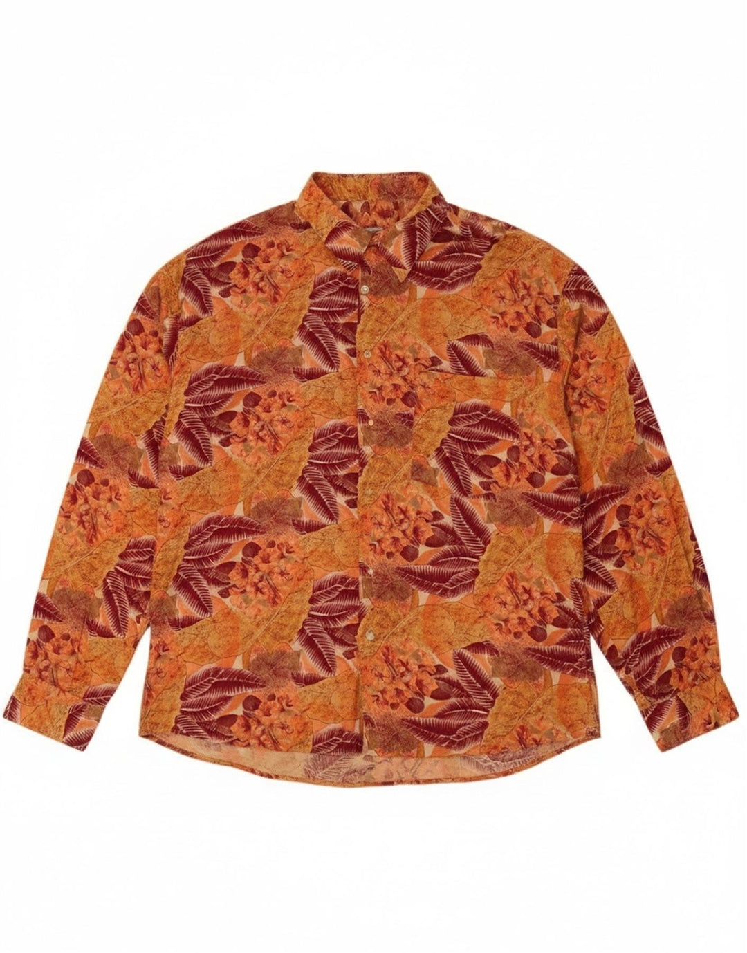 Camisa masculina Hunter grande rayon floral laranja
