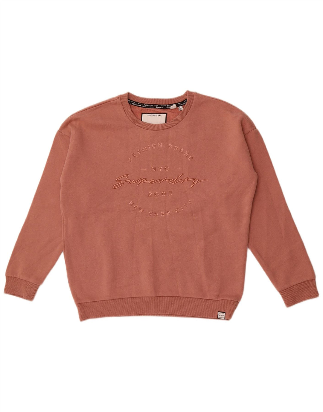Superdry feminino gráfico oversized moletom jumper UK 10 pequeno algodão rosa