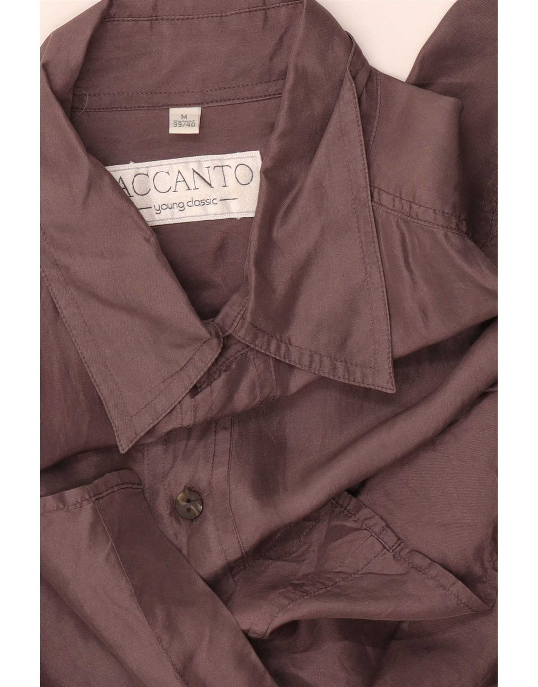Camisa masculina de manga curta Accanto tamanho 39/40 cinza médio