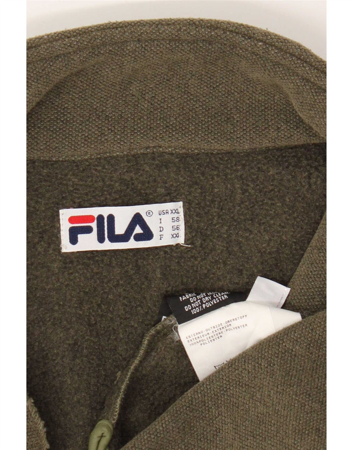 Moletom masculino Fila com zíper e gola 2XL poliéster cáqui