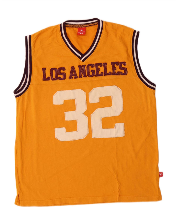 Converse Mens Graphic Vest Top Médio Algodão Amarelo