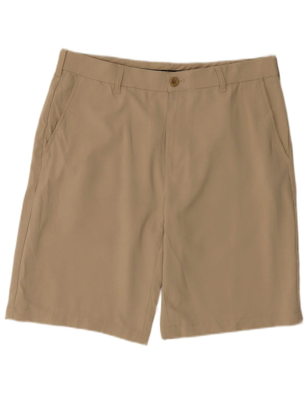 Izod Mens Chino Shorts W34 Grande Poliéster Bege
