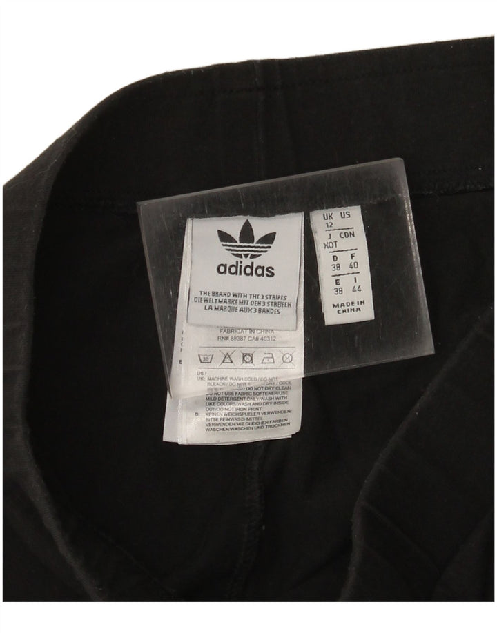 Leggings Adidas Femininas Gráficas UK 12 Médio Algodão Preto