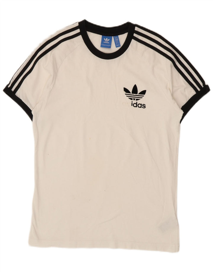 ADIDAS Mens Graphic T-Shirt Top Médio Algodão Branco