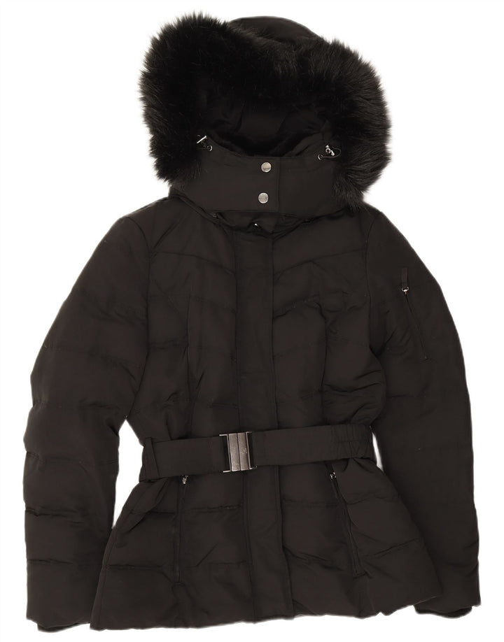 Jaqueta feminina acolchoada com capuz e capuz Esprit UK 10 poliéster preto pequeno