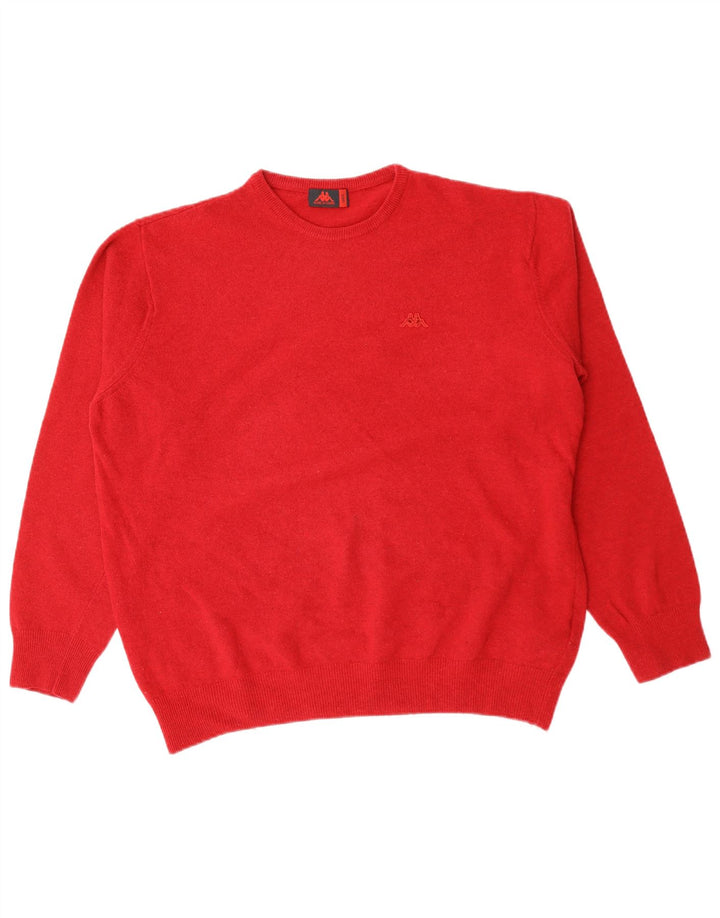 Robe Di Kappa Suéter masculino com gola redonda, grande lã vermelha