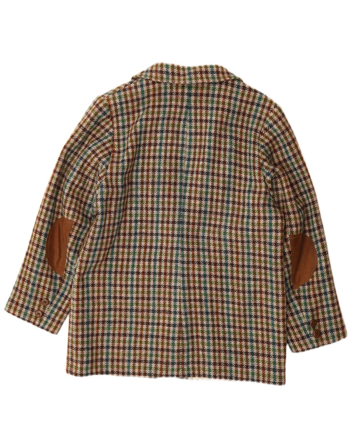 Jaqueta blazer feminina de 2 botões Harris Tweed EU 42 grande verde houndstooth