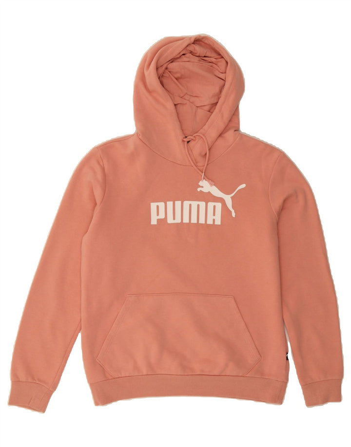 PUMA Womens Graphic Hoodie Jumper UK 14 Medium Pink Cotton Vintage Puma and Second-Hand Puma from Messina Hembry 