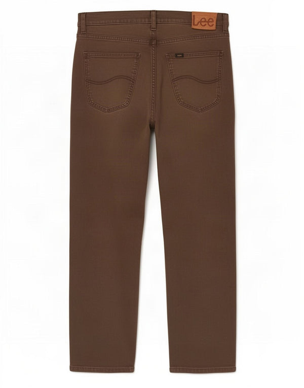 Lee Mens Brooklyn Straight Jeans W33 L32 Algodão Marrom